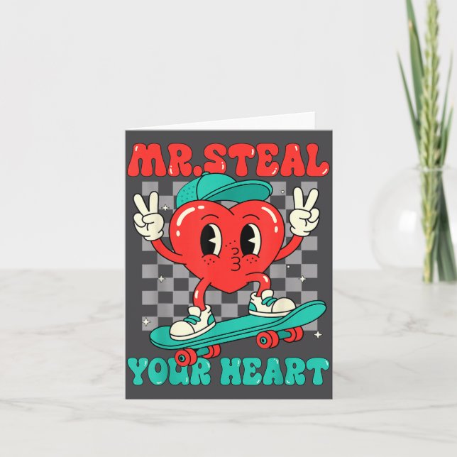 Mr Steal Your Heart For Boys Toddlers Valentine's  Kort (Framsida)