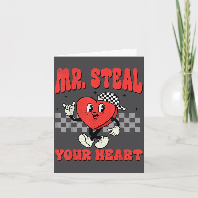 Mr Steal Your Heart For Boys Toddlers Valentine's  Kort (Framsida)