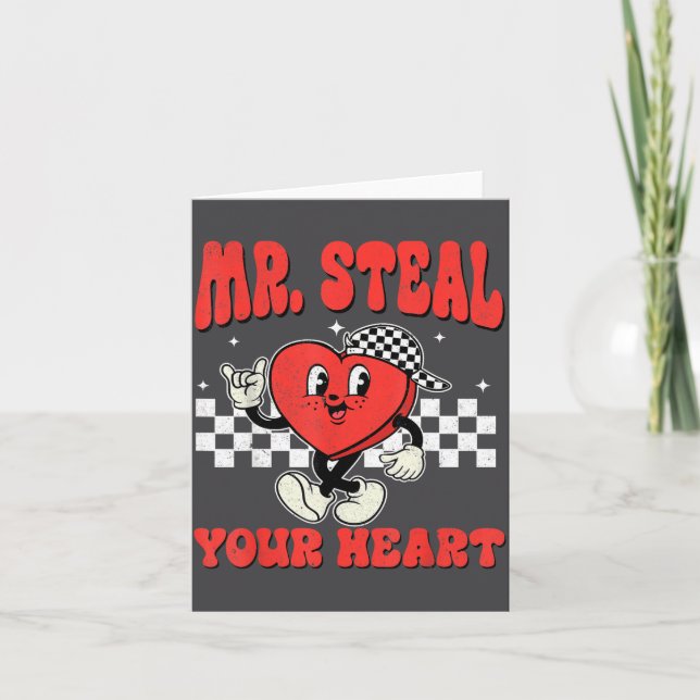 Mr Steal Your Heart For Boys Toddlers Valentine's  Kort (Framsida)