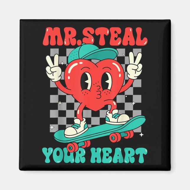 Mr Steal Your Heart For Boys Toddlers Valentine's  Magnet (Framsidan)