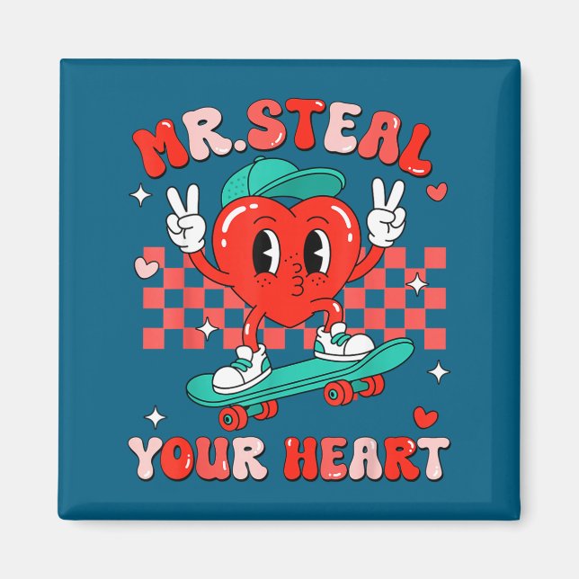 Mr Steal Your Heart For Boys Toddlers Valentine's  Magnet (Framsidan)