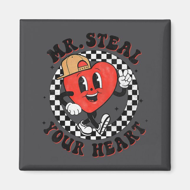 Mr Steal Your Heart For Boys Toddlers Valentine's  Magnet (Framsidan)