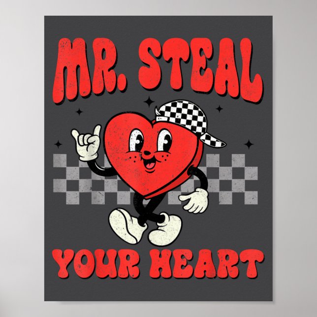 Mr Steal Your Heart For Boys Toddlers Valentine's  Poster (Framsidan)