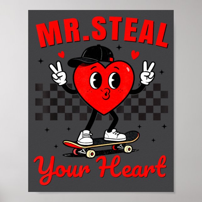 Mr Steal Your Heart For Boys Toddlers Valentine's  Poster (Framsidan)
