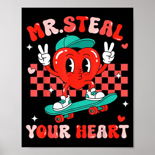 Mr Steal Your Heart For Boys Toddlers Valentine's  Poster (Framsidan)