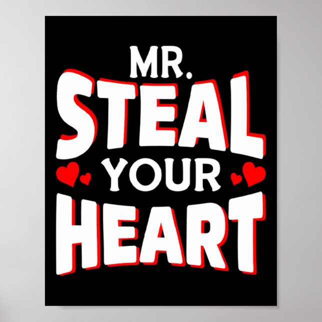 Mr Steal Your Heart For Boys Toddlers Valentines  Poster (Framsidan)