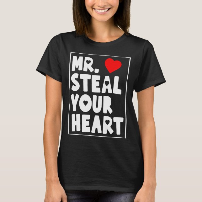 Mr Steal Your Heart For Boys Toddlers Valentines _ T Shirt (Framsida)