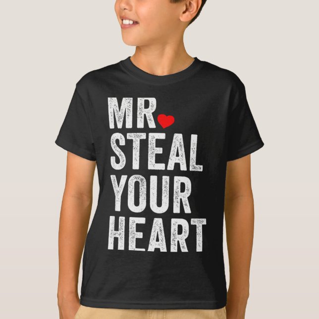 Mr. Steal Your Heart Funny Valentines Day Men’s  T Shirt (Framsida)