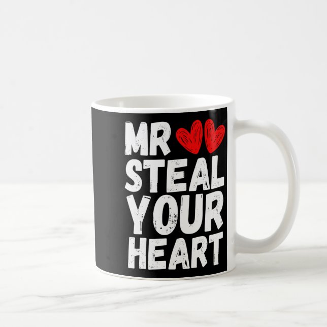 Mr Steal Your Heart Valentines Day Boys Kids  Kaffemugg (Höger)