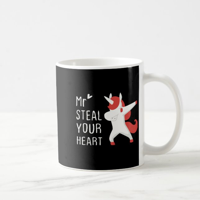 Mr Steal Your Heart Valentines Day V Day Boys Unic Kaffemugg (Höger)