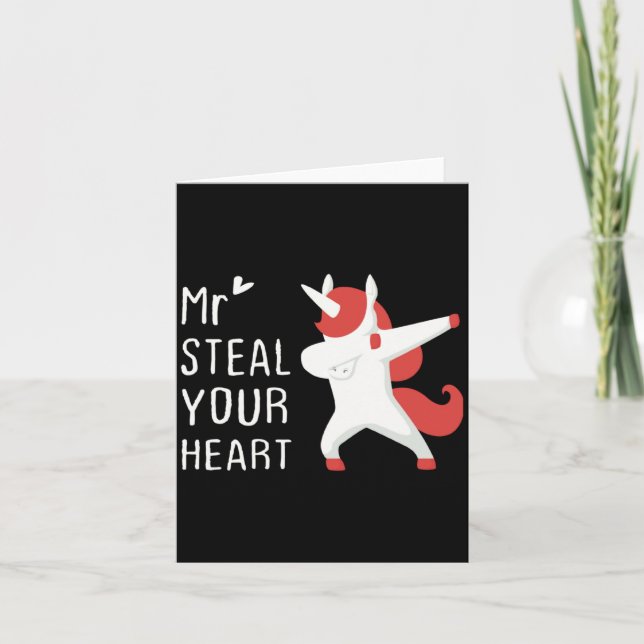 Mr Steal Your Heart Valentines Day V Day Boys Unic Kort (Framsida)