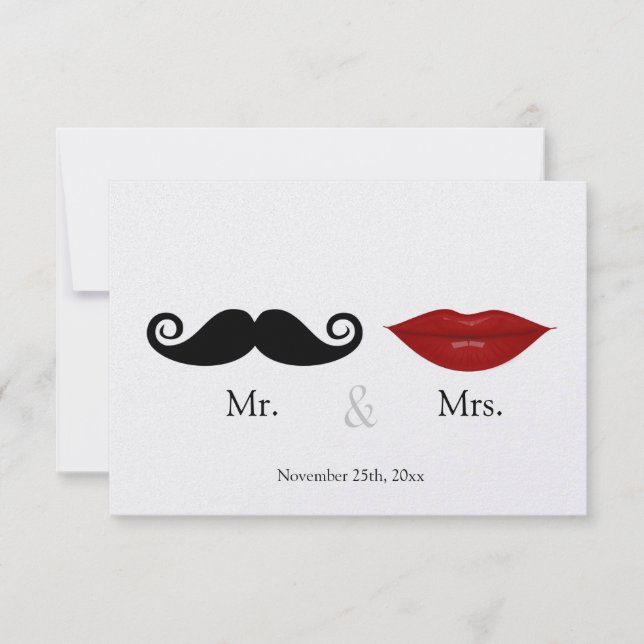 Mr & the Mrs (Läppar och Stache) Bröllop OSA (Framsida)