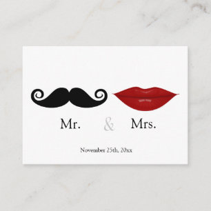 Mr & the Mrs (Läppar och Stache) Bröllop OSA Tilläggskort