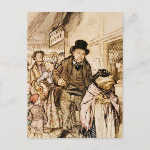 Mr Toad köper en biljett av Arthur Rackham Vykort