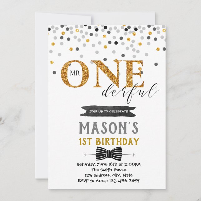 Mr underbar födelsedagsinbjudan inbjudningar (Framsida)