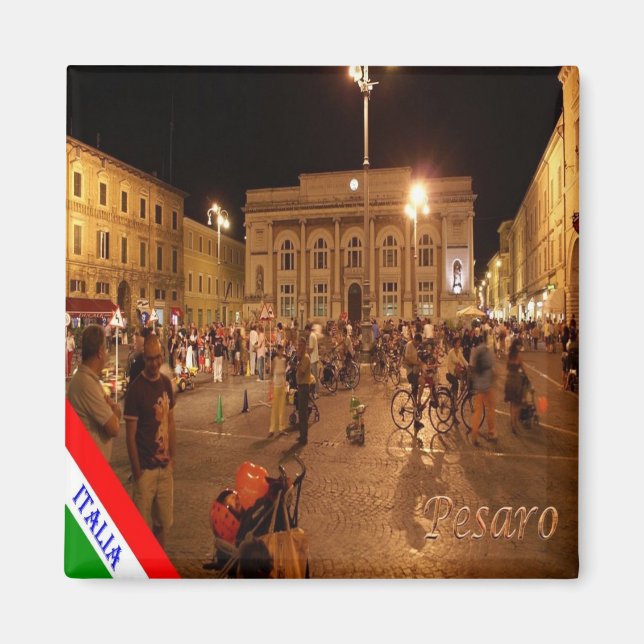 MRC008 PESARO efter natt, Italien, Fridge Magnet (Framsidan)