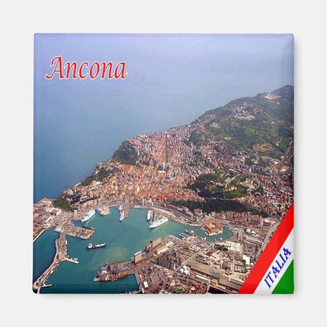 MRC026 ANCONA - Panorama - Marche - Italien - Frid Magnet (Framsidan)