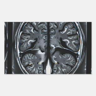 MRI hjärnskanning Rektangulärt Klistermärke
