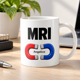 MRI Röd Blå Magnet Rolig Personlig Kaffemugg