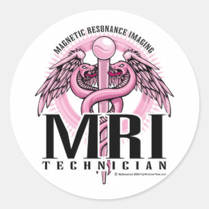 MRI Rosa Caduceus Runt Klistermärke