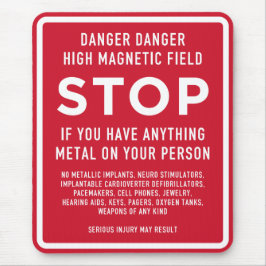 MRI-säkerhetsvarning - High Magnetic Fält Aler Musmatta