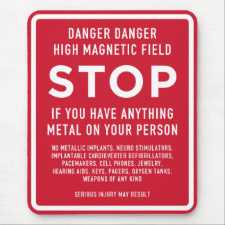 MRI-säkerhetsvarning - High Magnetic Fält Aler Musmatta