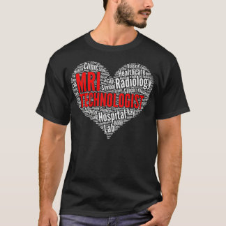 MRI-teknolog Heart Shape Ord Cloud Design Rad T Shirt