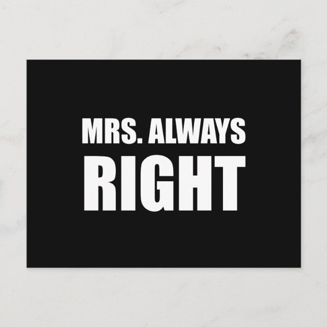 Mrs. Alltid Höger, gott par set Vykort (Framsida)