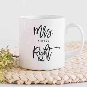 Mrs. Alltid Höger Personlig för Trendigets skrip Kaffemugg