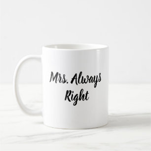 Mrs. Alltid Höger Script Mugg Bröllop Gift