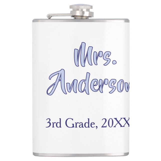 mrs anderson lärare uppskattning dag lila sko fickplunta (Framsidan)