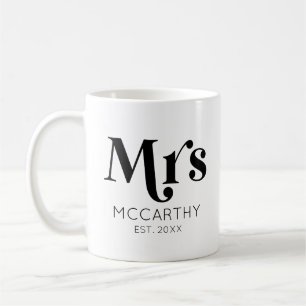 Mrs Anpassningsbar Efternamn Est. Minimal återgång Kaffemugg