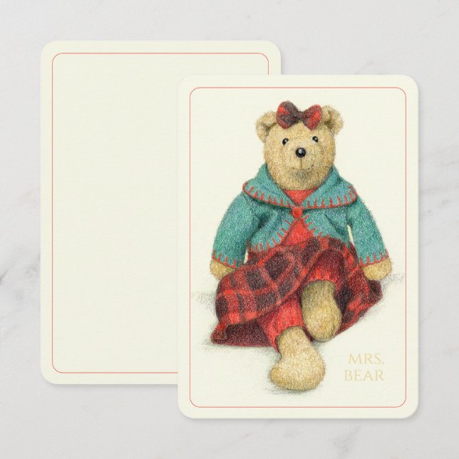 MRS BEAR 3,5 x 5-platta kort II (Fram/baksida)