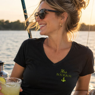 Mrs. Bourbon Bröllopsjubileum Marin Segling T Shirt