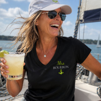 Mrs. Bourbon Bröllopsjubileum Marin Segling T Shirt