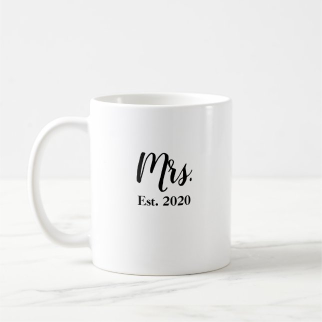 Mrs Bride Grundad 2020 Bröllopsmugg Kaffemugg (Vänster)