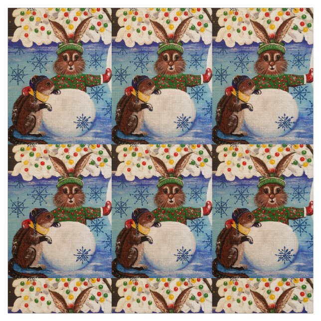 "Mrs Butterfields Snögubbe" Tyg (Prov)