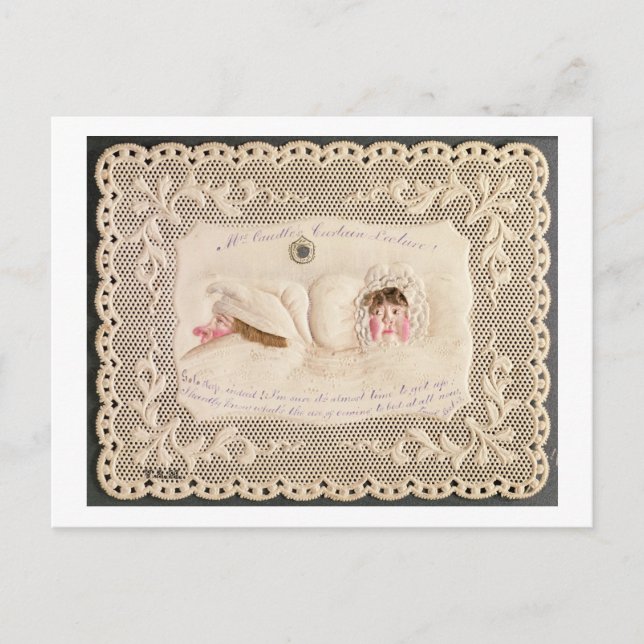 Mrs Caudles förmaning under täcket, viktoriansk vy Vykort (Framsida)