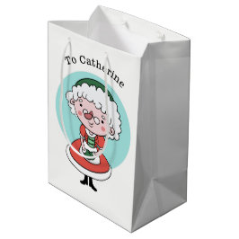 Mrs Claus anpassade namn för medelstora presentsäc