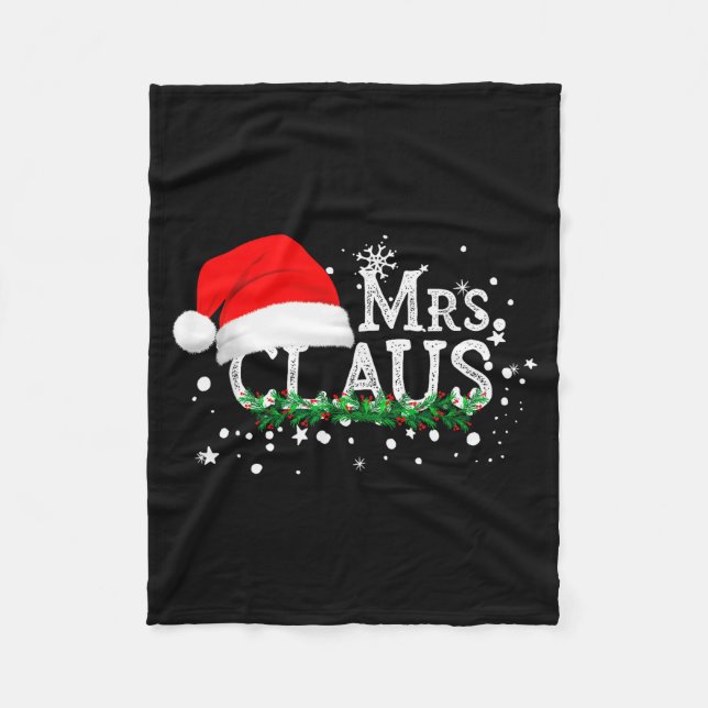 Mrs Claus Christmas Couples Matching Her Xmas Paja Fleecefilt (Framsidan)