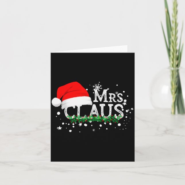 Mrs Claus Christmas Couples Matching Her Xmas Paja Kort (Framsida)