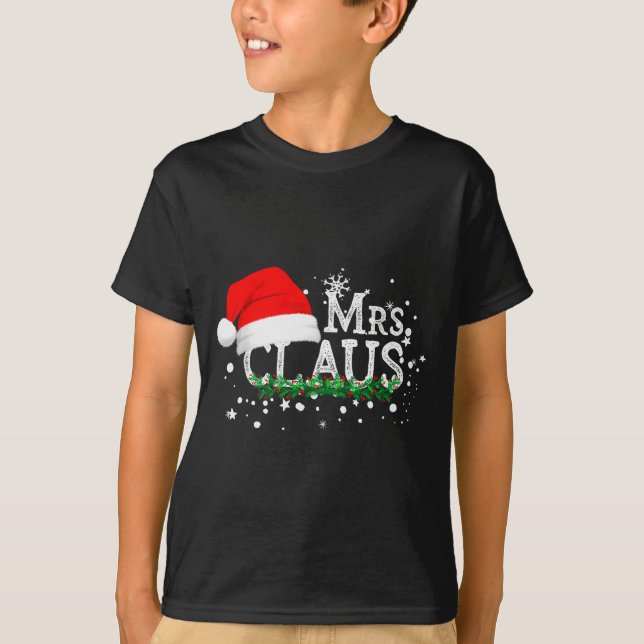 Mrs Claus Christmas Couples Matching Her Xmas Paja T Shirt (Framsida)