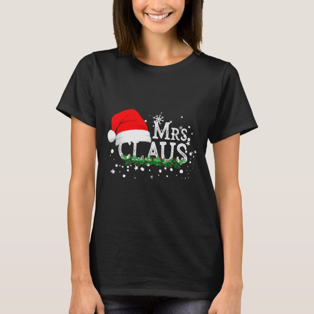 Mrs Claus Christmas Couples Matching Her Xmas Paja T Shirt (Framsida)