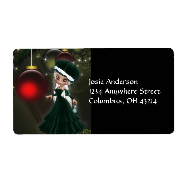Mrs Claus Cookie-Adressetiketter Fraktsedel (Framsidan)