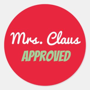 "Mrs Claus Godved" 3-Inch Sticker Runt Klistermärke