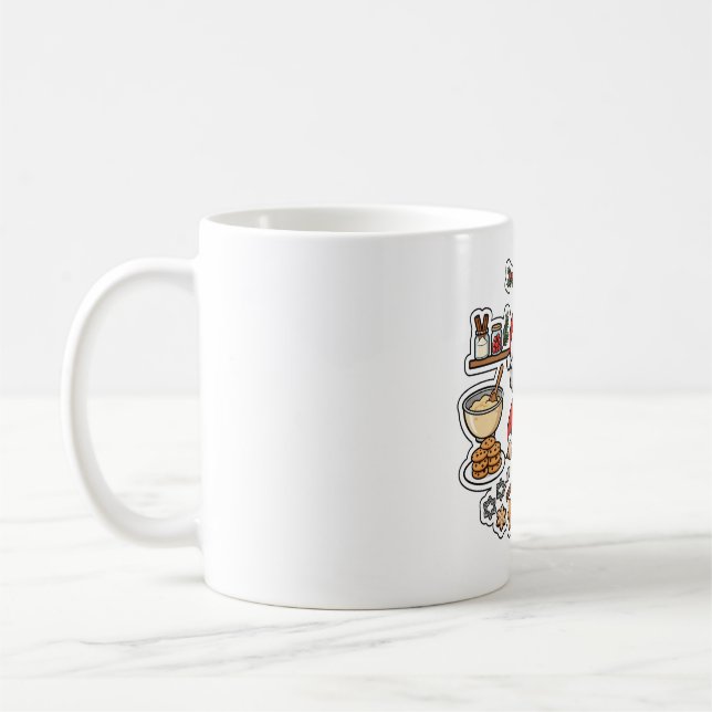 Mrs Claus julbakande jul Kaffemugg (Vänster)