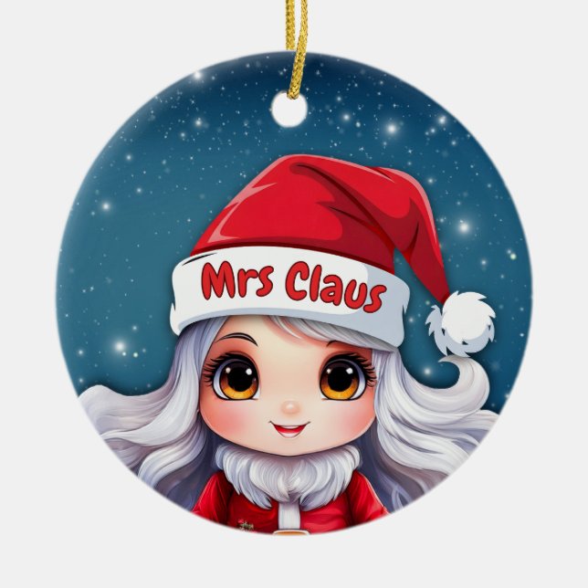 Mrs Claus 🤶🎄 Julgransprydnad Keramik (Framsidan)