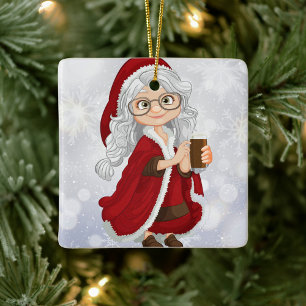 Mrs Claus Julgransprydnad Keramik
