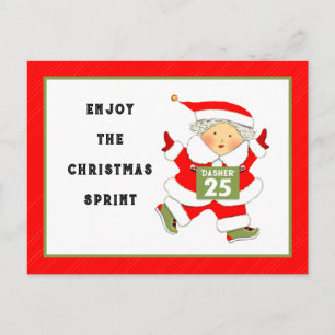 Mrs. Claus löpare löpning Helg Vykort