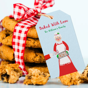 Mrs. Claus pepparkakor bakade med kärlek Presentetikett